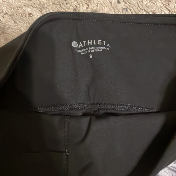 EUC lot of 2 Athleta mesh black and white yoga leggings with pockets sz S - Picture 5 of 8